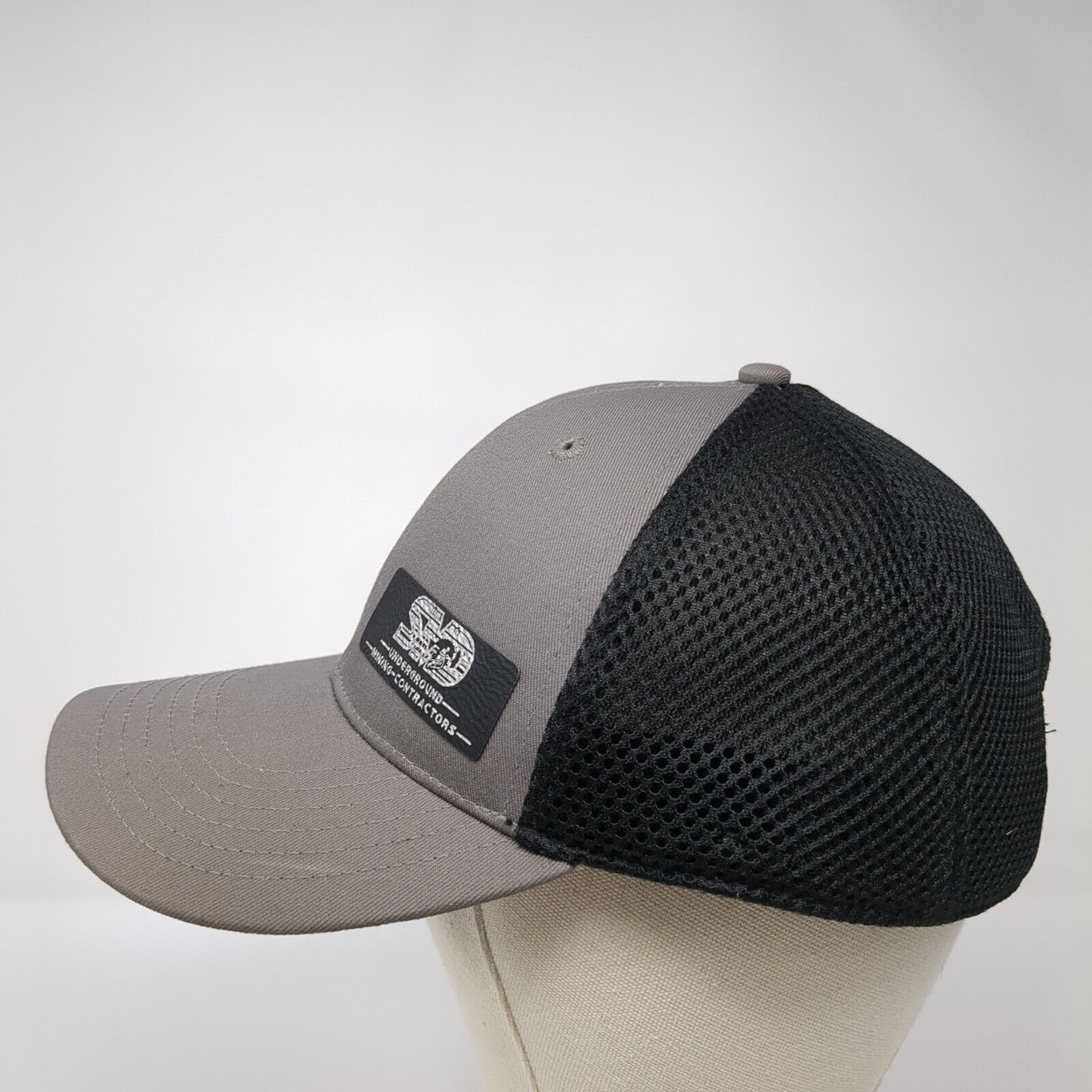Underground Mining Contractors Strapback Fitted Hat Gray OS Adjustable Mesh OC