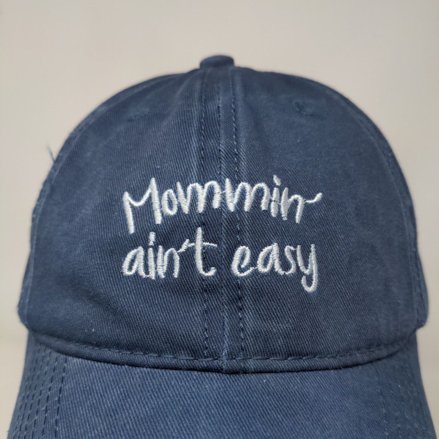 Altar'd State Women's Slideback Hat Blue Embroidered Mommin' Aint Easy Logo