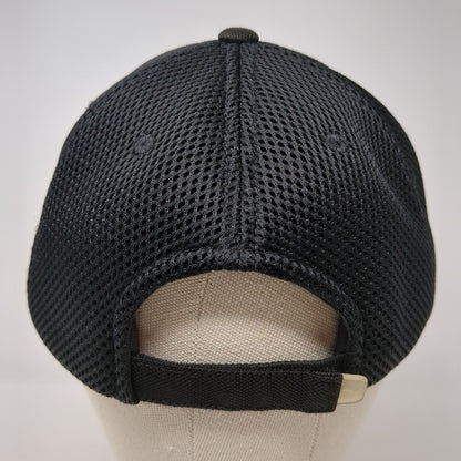 PUMA Strapback Mesh Back Hat Black One Size Solid Adjustable 6 Panel