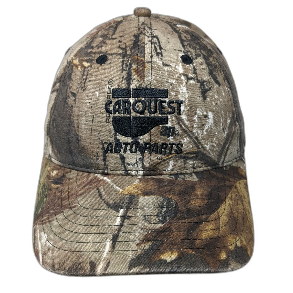 K-Products Baseball Cap Brown OSFM Realtree Camo CARQUEST Auto Parts 6 Panel Hat
