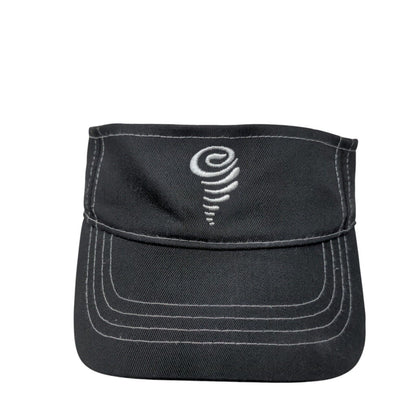 Unbranded Strapback Sun Visor Hat Black One Size Adjustable Embroidered