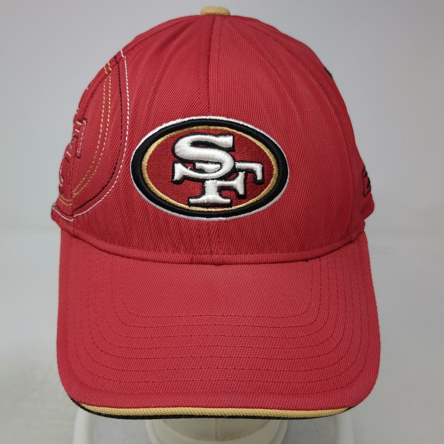 San Francisco 49ers NFL Reebok Cap Red Size XL Fitted Stretch Gold Black White