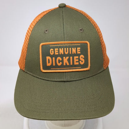 Dickies Trucker Hat Green Orange One Size Genuine Logo Mesh Back Snapback