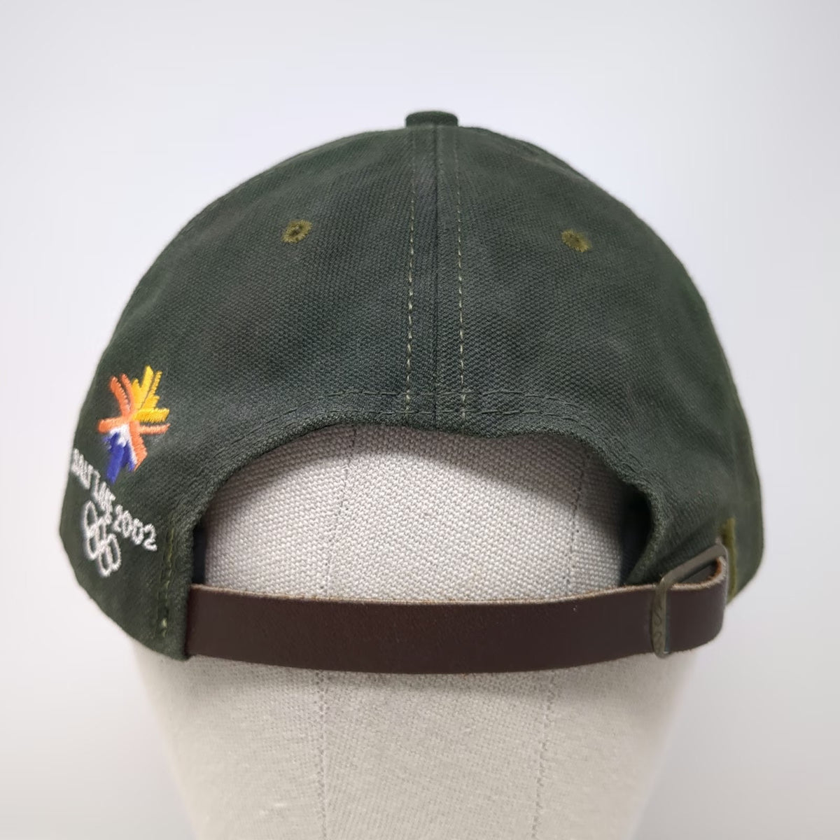 American Needle Salt Lake 2002 Olympics Hat Green Baseball Cap OS Suede Vintage