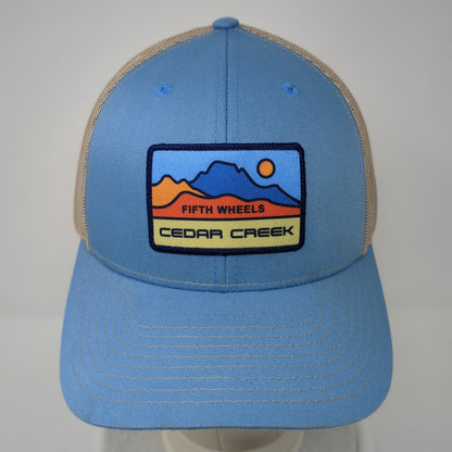 Fifth Wheels Cedar Creek Trucker Hat Blue OS Adjustable Mesh Back Richardson