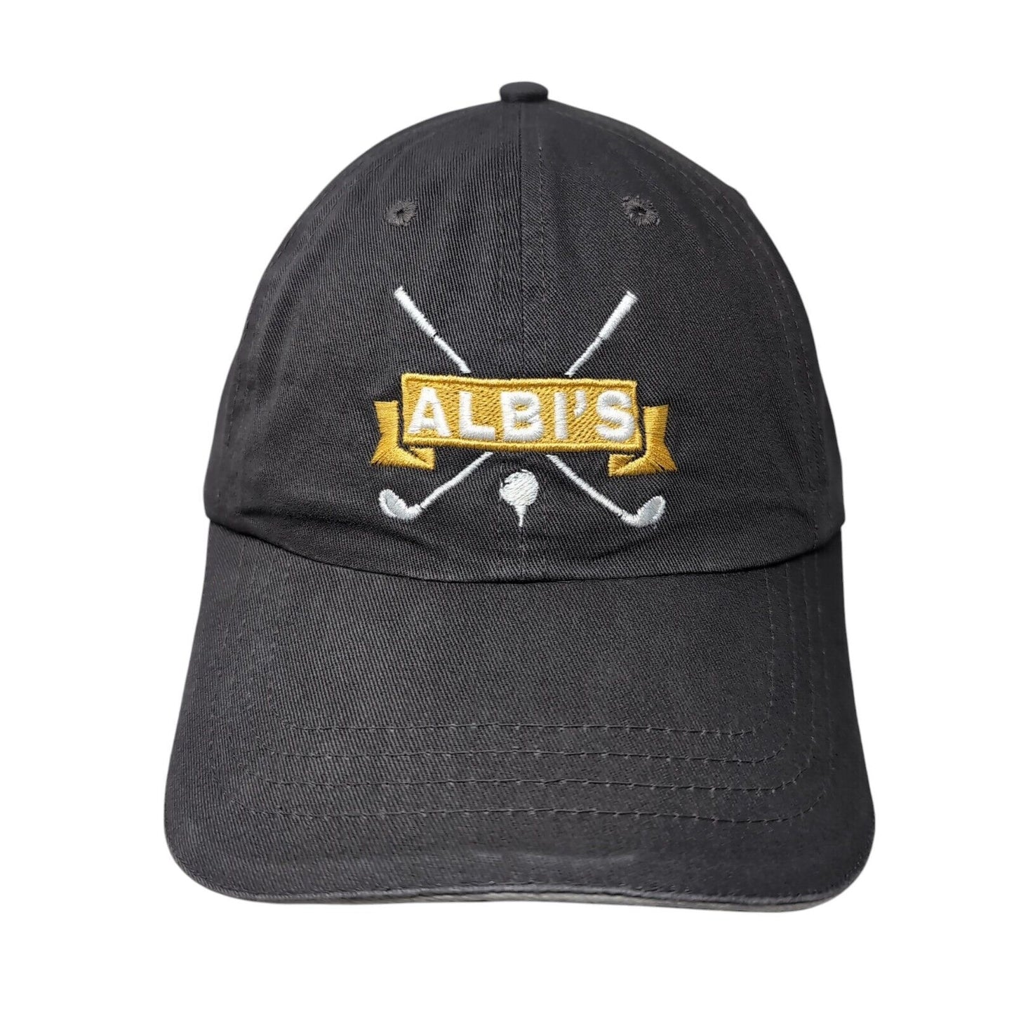 Albi's Strapback Hat Gray One Size Adjustable Embroidered 6 Panel Cap America