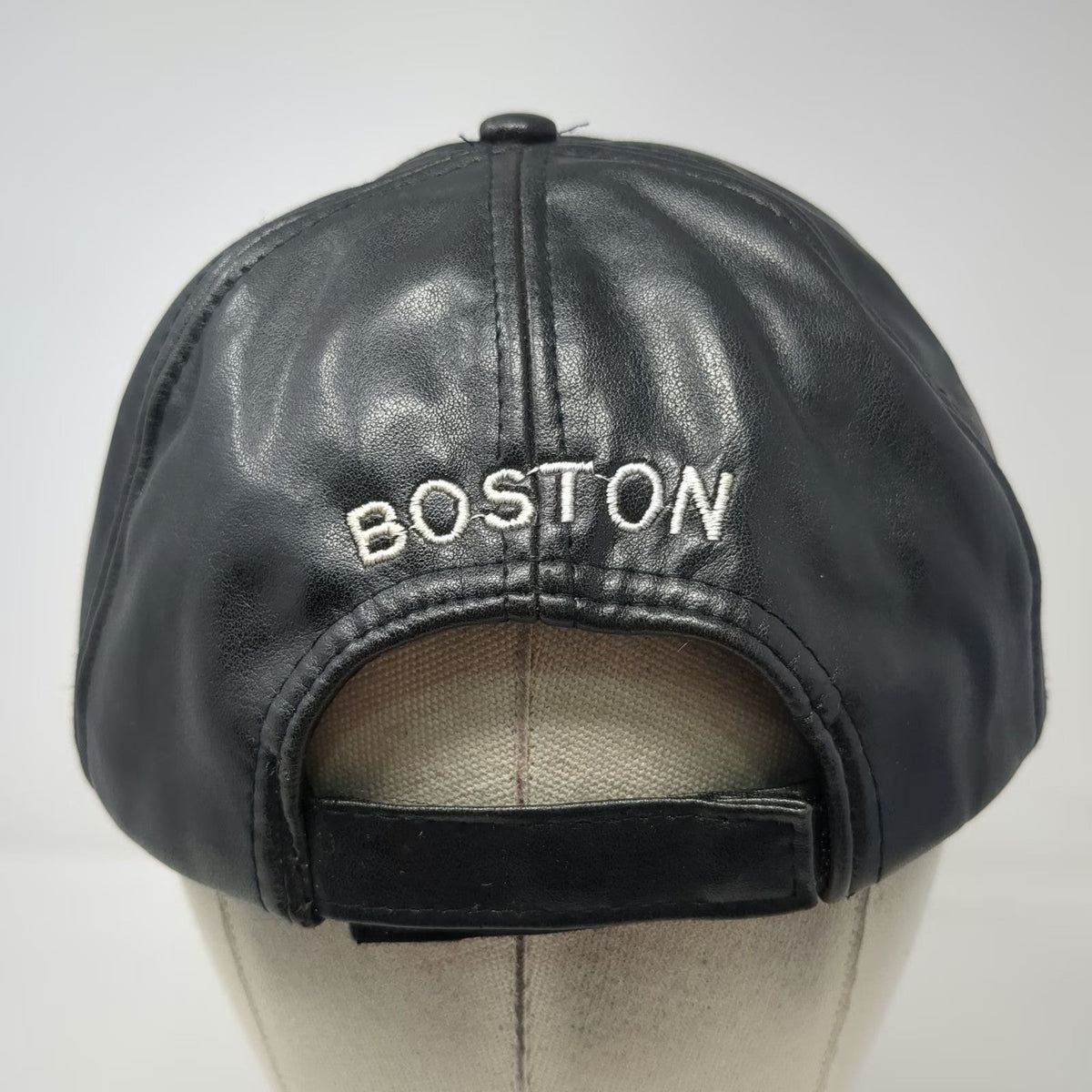 Black Baseball Cap One Size Boston Letter B Embroidered Strapback Hat Souvenir