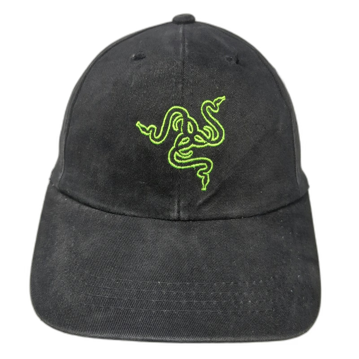 Razer Baseball Cap Black One Size Embroidered Logo Gaming Green Hat Strapback