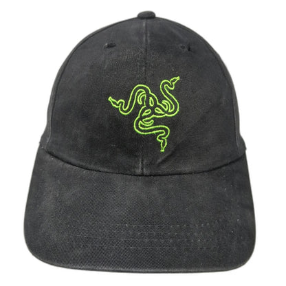 Razer Baseball Cap Black One Size Embroidered Logo Gaming Green Hat Strapback
