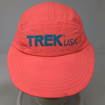 Trek Baseball Cap Pink OS Made in USA 5 Panel Bicycle Cycling Logo Hat Vintage