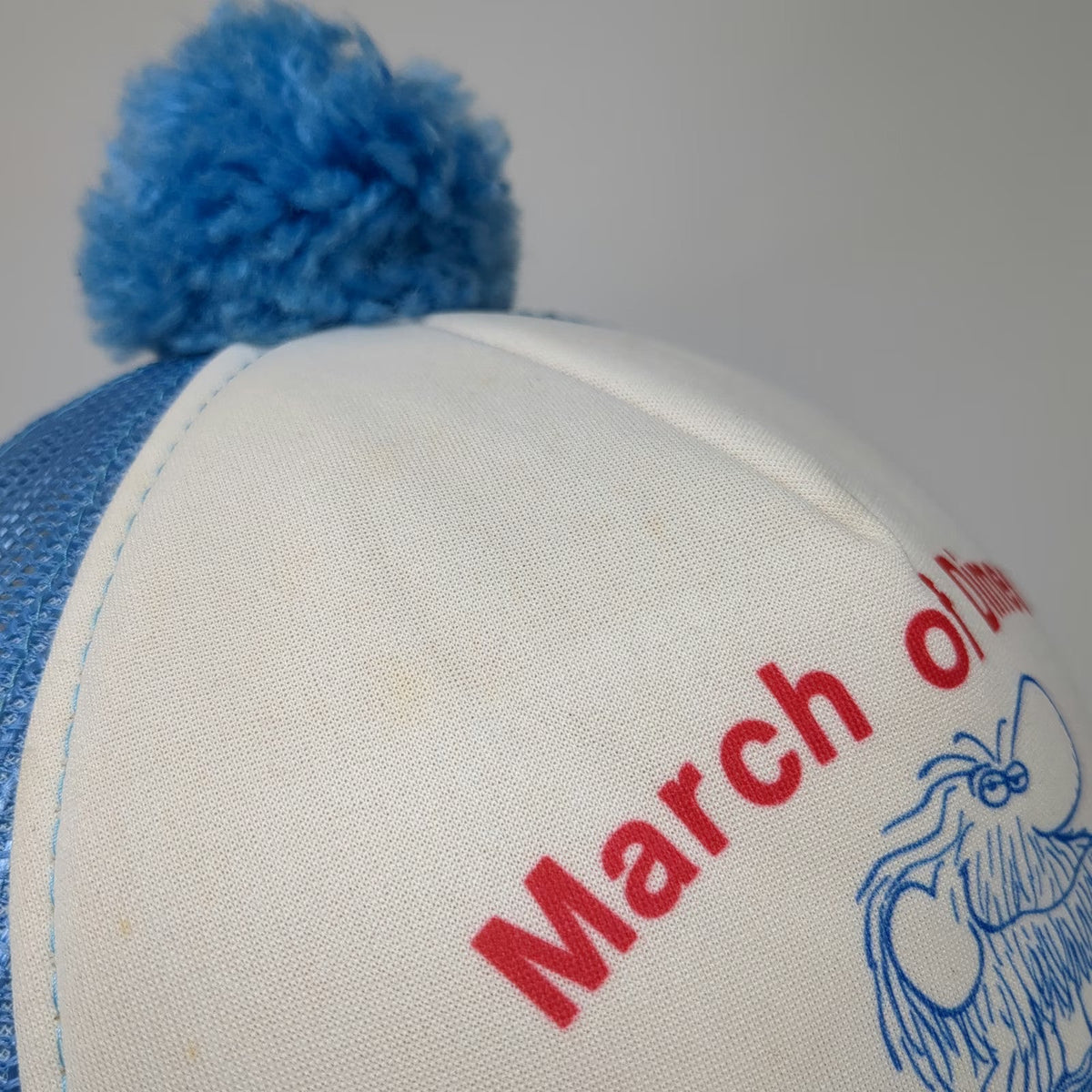Yupoong Trucker Hat Blue One Size March of Dimes WalkAmerica KFXD 58 Pom Pom