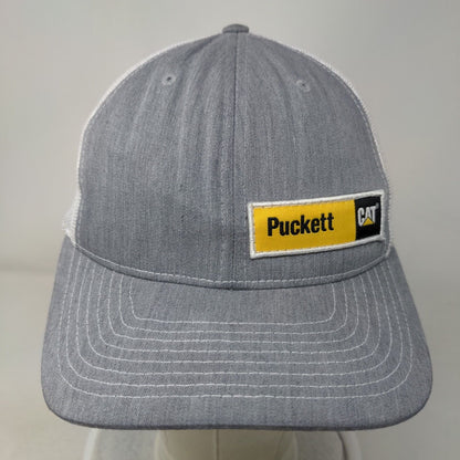 Puckett CAT Snapback Trucker Hat Gray One Size Adjustable Mesh Back Richardson