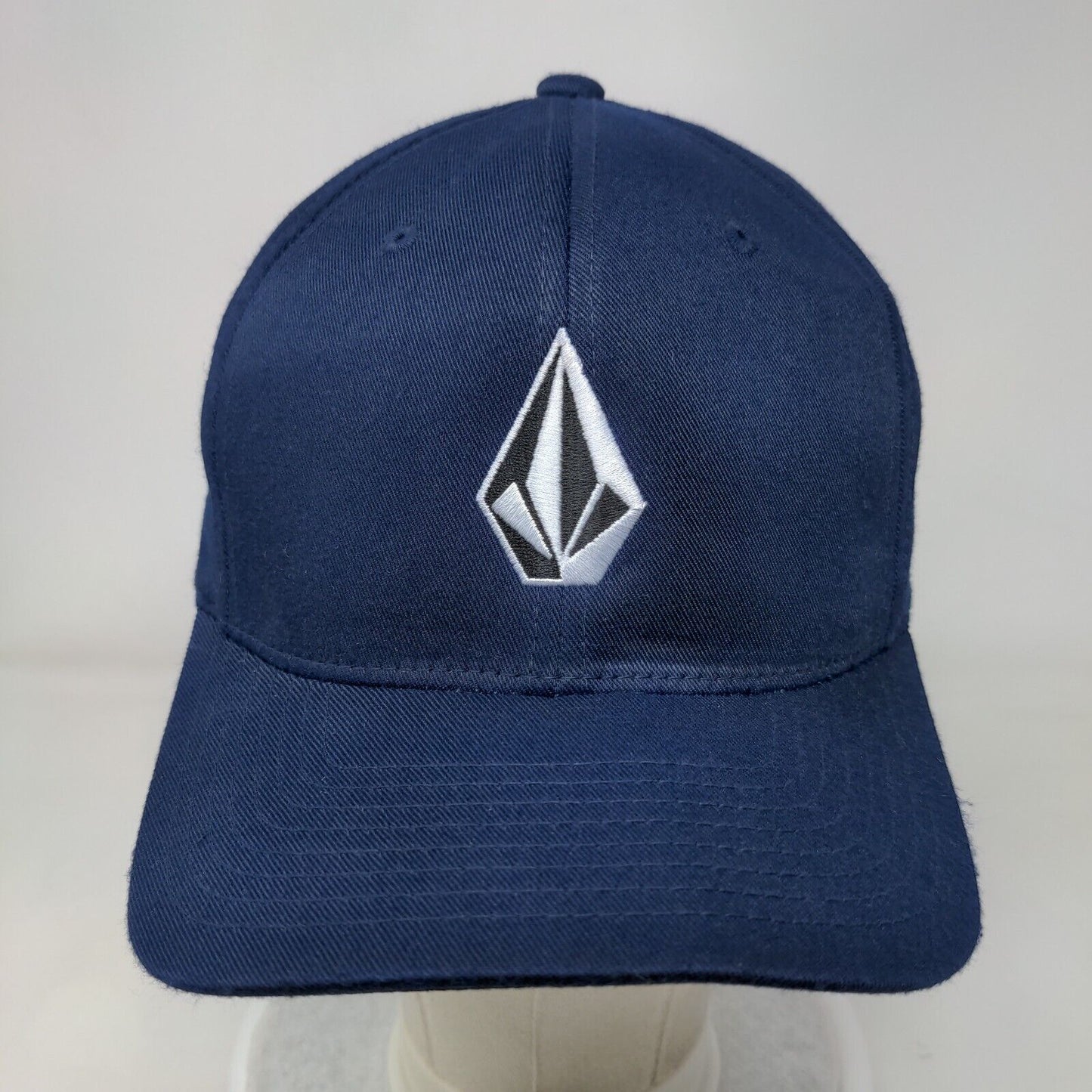Volcom Fitted Hat Blue Size L/XL Flexfit Embroidered Vented Holes 6 Panel