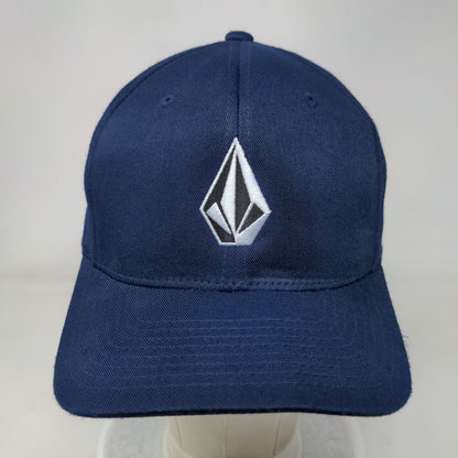 Volcom Fitted Hat Blue Size L/XL Flexfit Embroidered Vented Holes 6 Panel