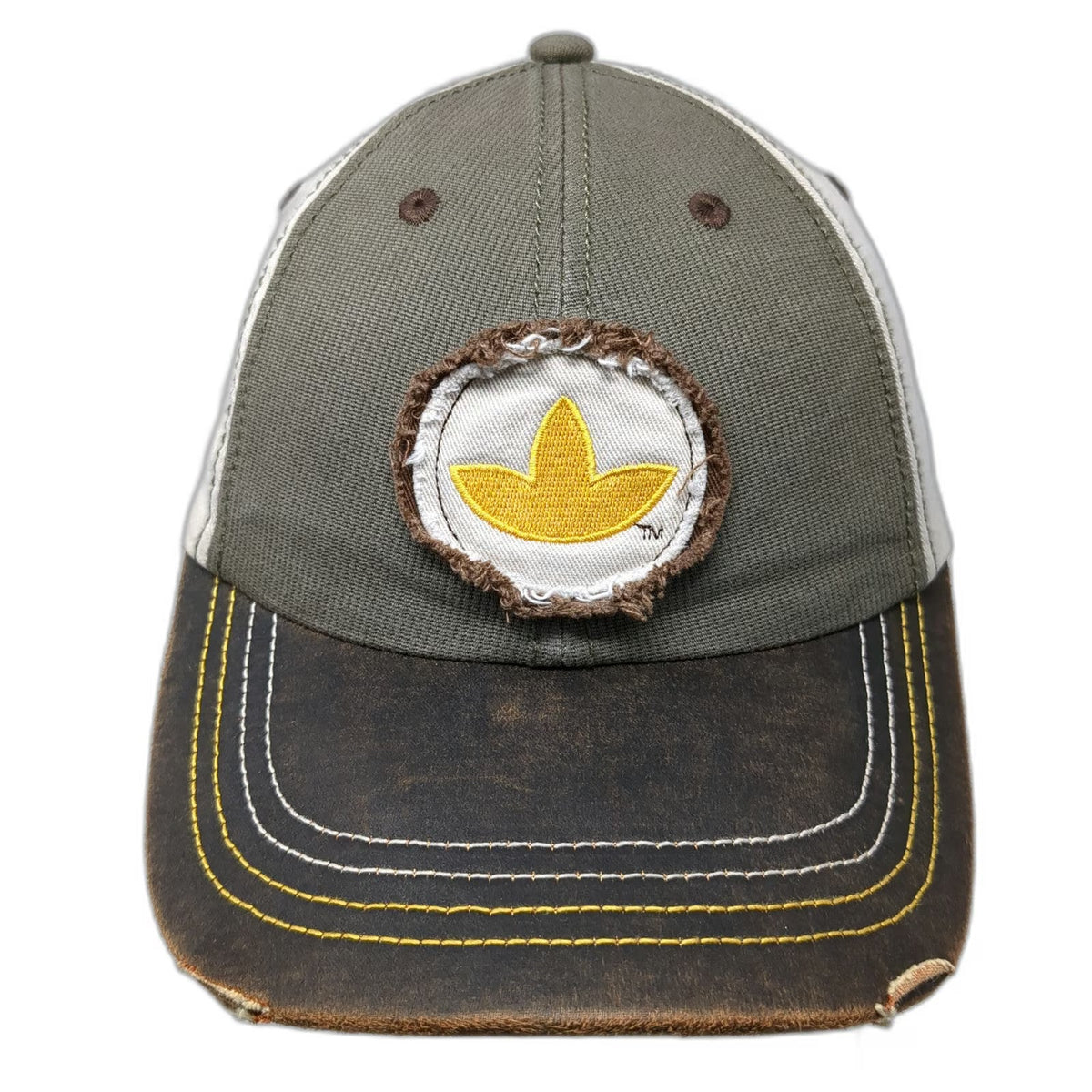 K-Products Simplot Baseball Cap Gray Brown One Size Contrast Stitching Hat