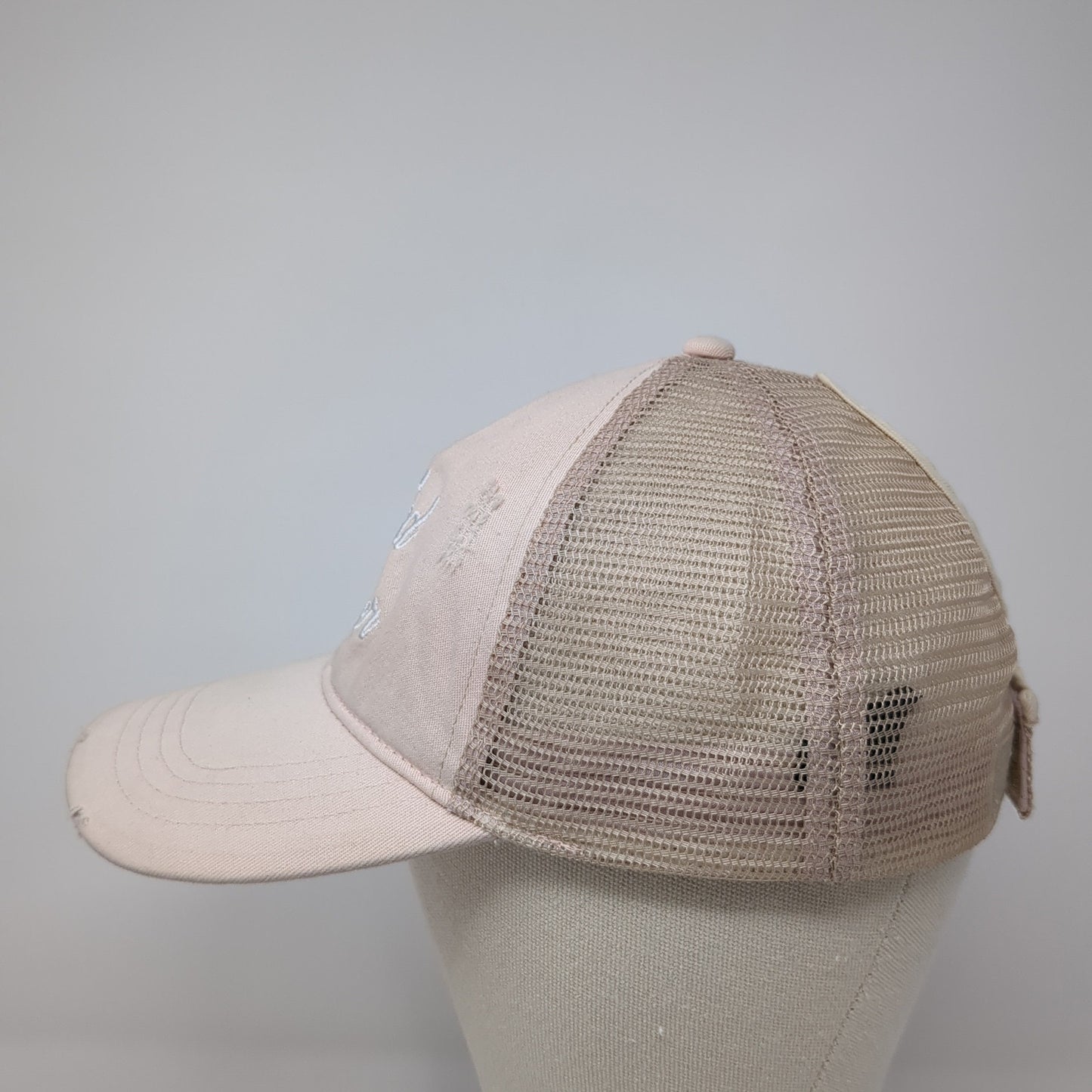 Tired As A Mother Ponytail Baseball Cap Multicolor One Size Distressed Mesh Back