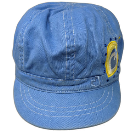 The Children's Place Blue Army Cap One Size Embroidered Hearts Rhinestones Hat