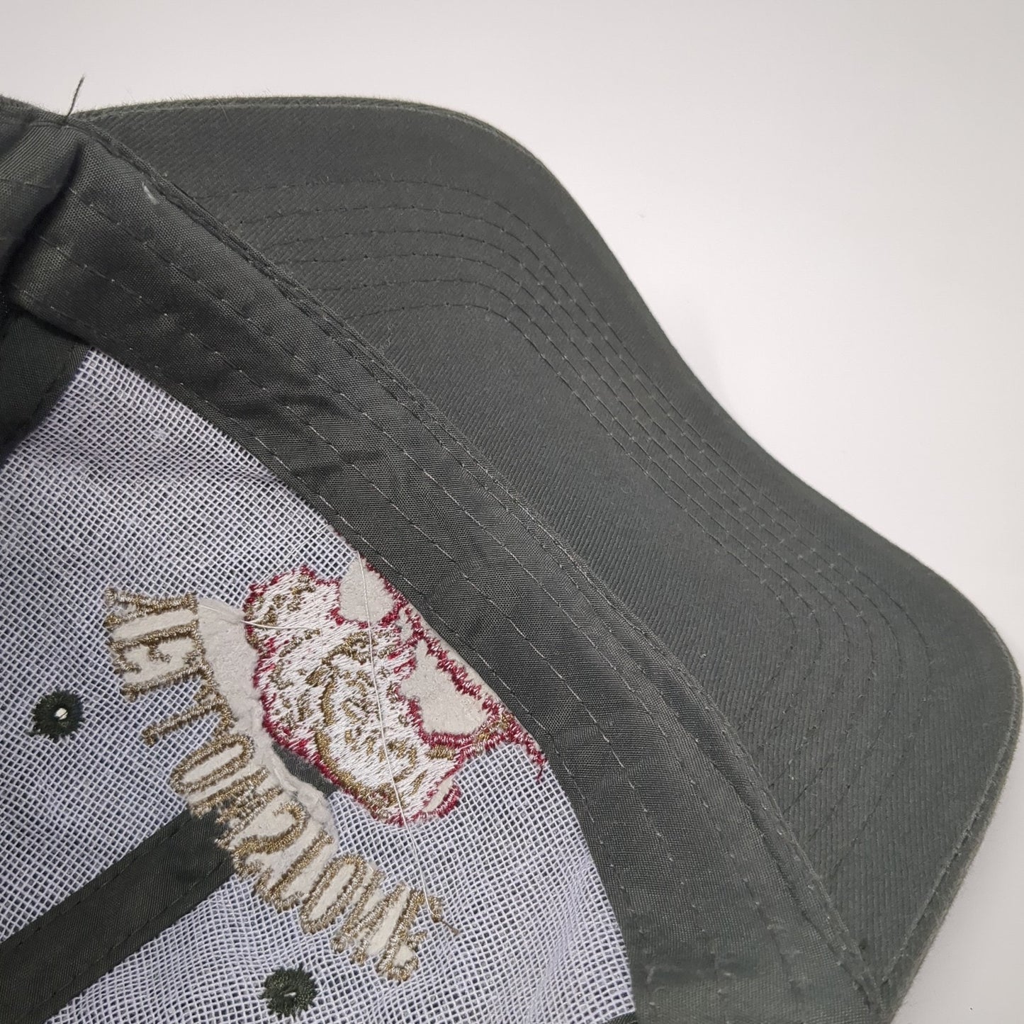 Yellowstone National Park Strapback Hat Gray One Size Embroidered ACE