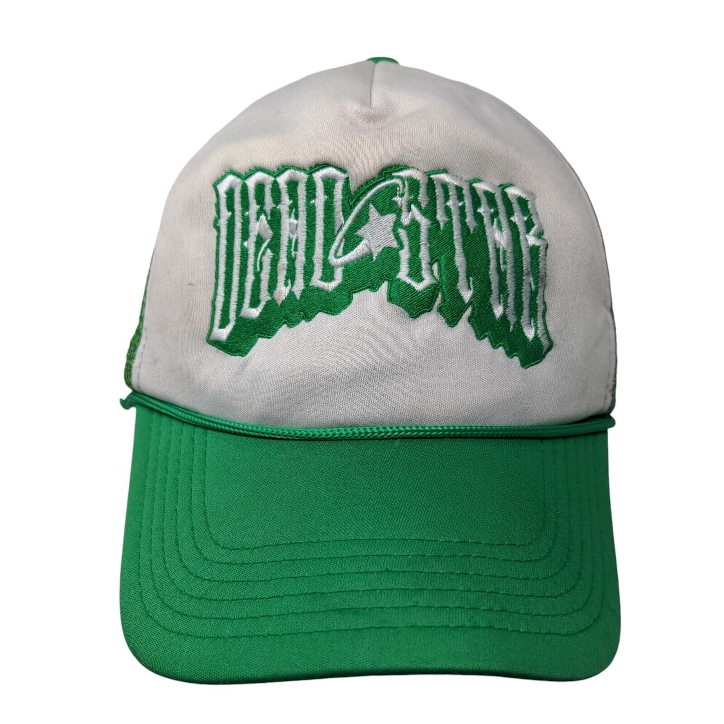 Dead Star Snapback Mesh Back Rope Trucker Hat Green One Size Embroidered