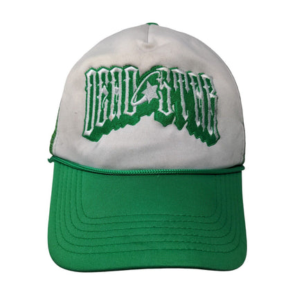 Dead Star Snapback Mesh Back Rope Trucker Hat Green One Size Embroidered