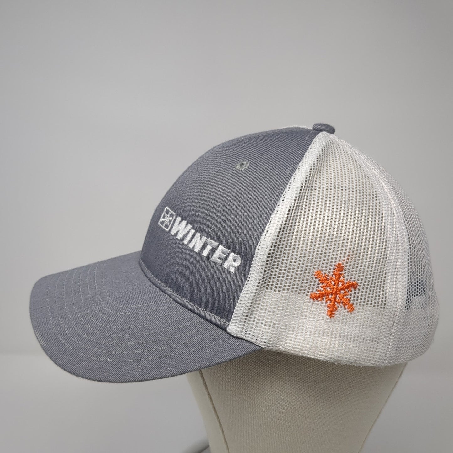 Winter Snapback Mesh Back Trucker Hat Gray One Size Port Authority