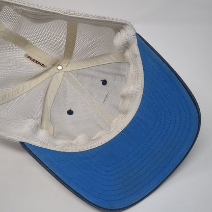 Columbia Fitted Trucker Hat Blue One Size Lightweight Embroidered Mesh Back