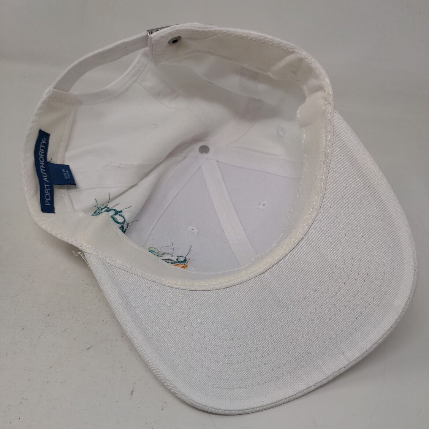 Port Authority Scholar Rock Men's Slideback Hat White Adjustable Embroidered