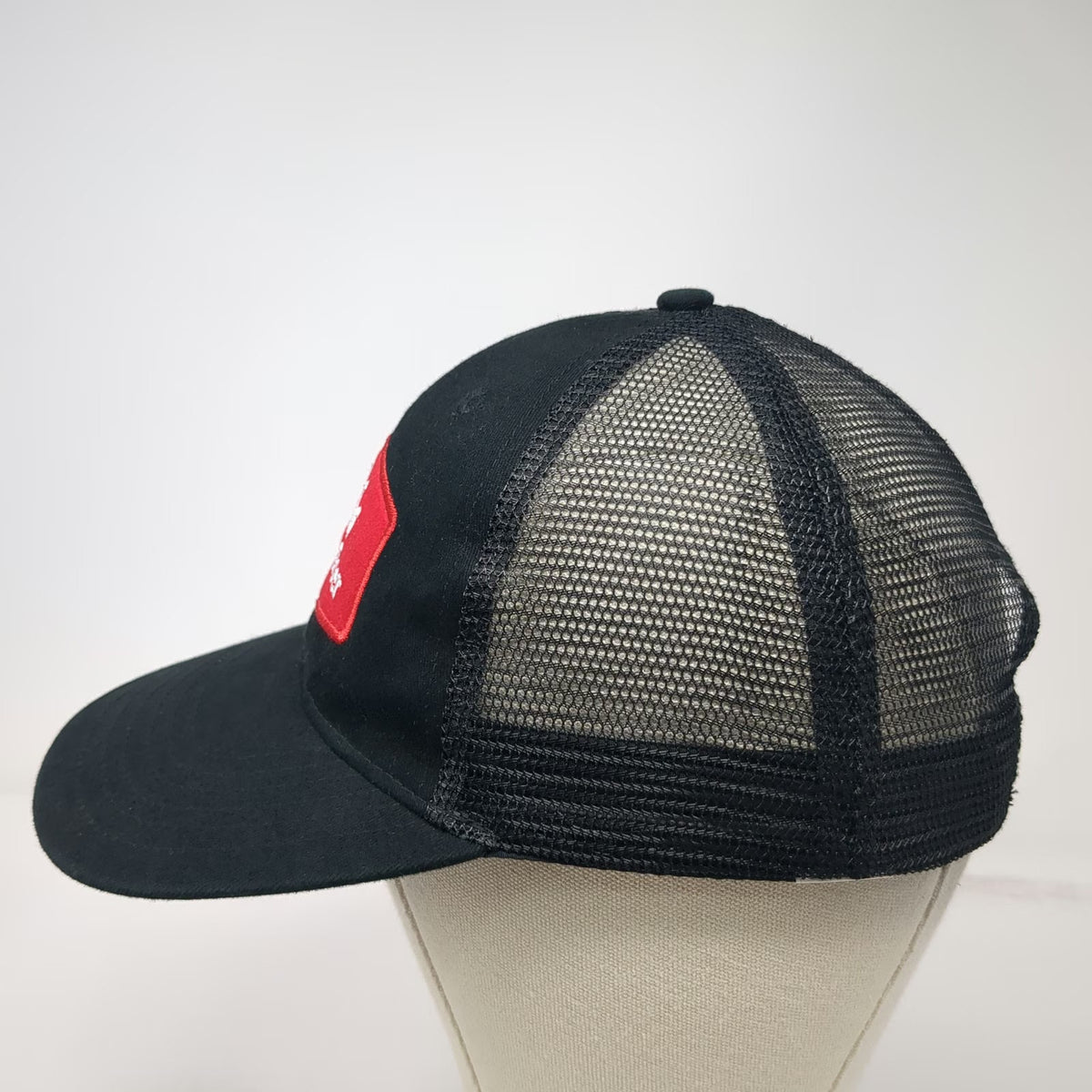 Budweiser Beer Brand Logo Black One Size Trucker Hat Mesh Back Snapback Curved