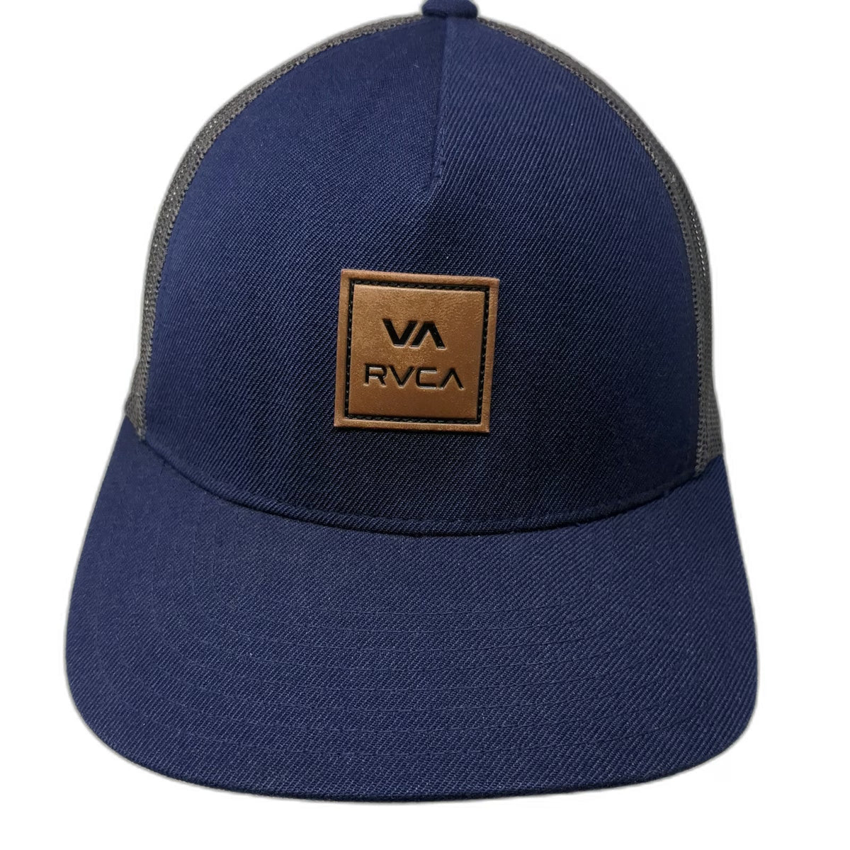RVCA Trucker Hat Blue One Size Mesh Back Logo Patch Snapback Mid Fit Structured
