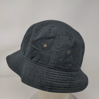 Racoon Bucket Hat Black S/M Embroidered Lightweight Cotton Newhattan