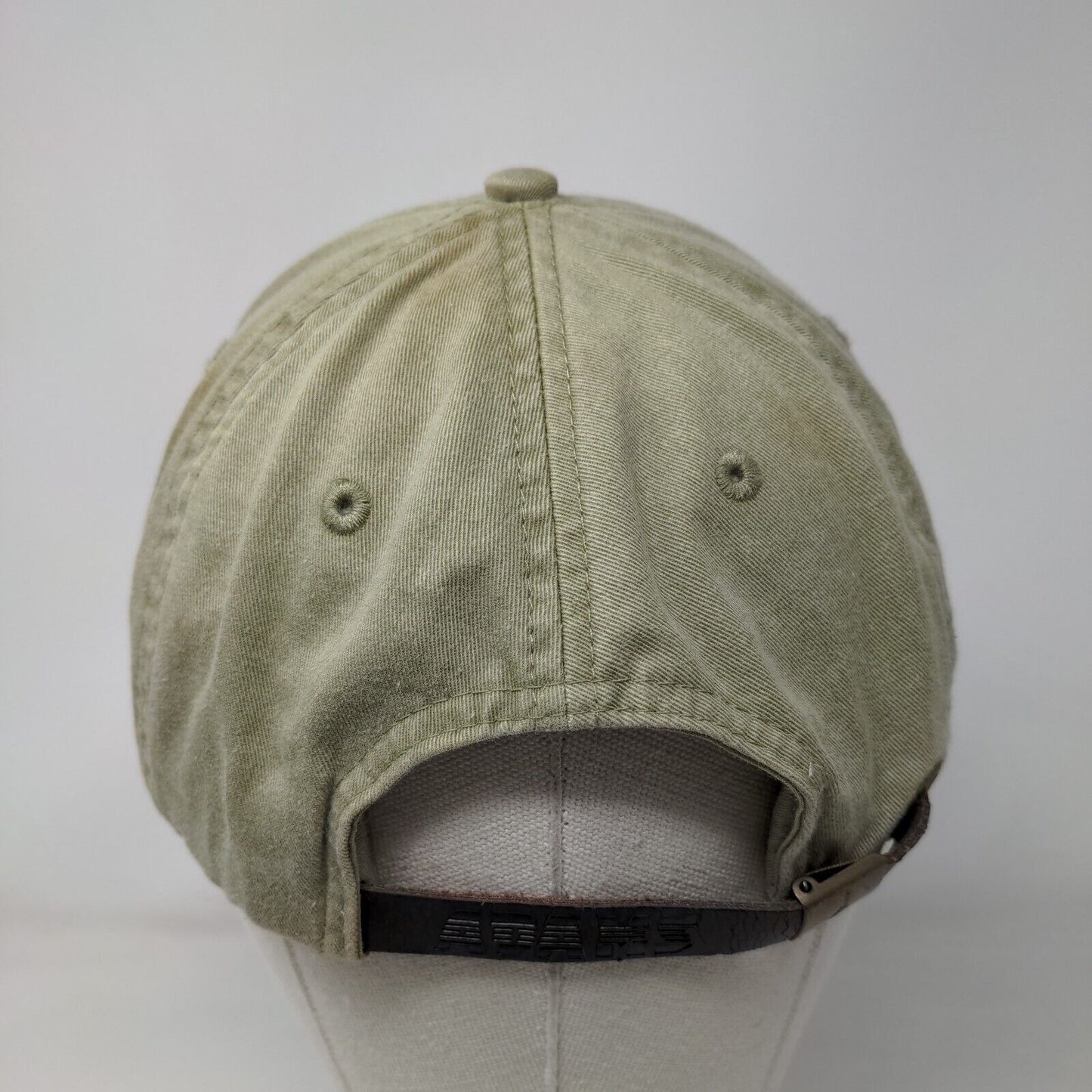 MRJ Slideback Hat Tanish-Green One Size Adjustable Mesh Lined Embroidered Adams