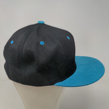 Premium Men's Snapback Hat Black Blue Embroidered Southside Devil Logo