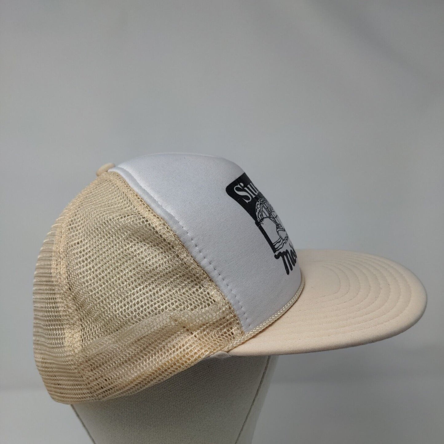 Siuslaw Mo's Florence Oregon Snapback Trucker Hat Tan OSFA Mesh Back Nissin Cap