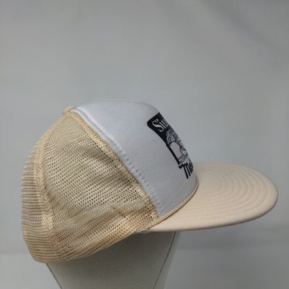 Siuslaw Mo's Florence Oregon Snapback Trucker Hat Tan OSFA Mesh Back Nissin Cap