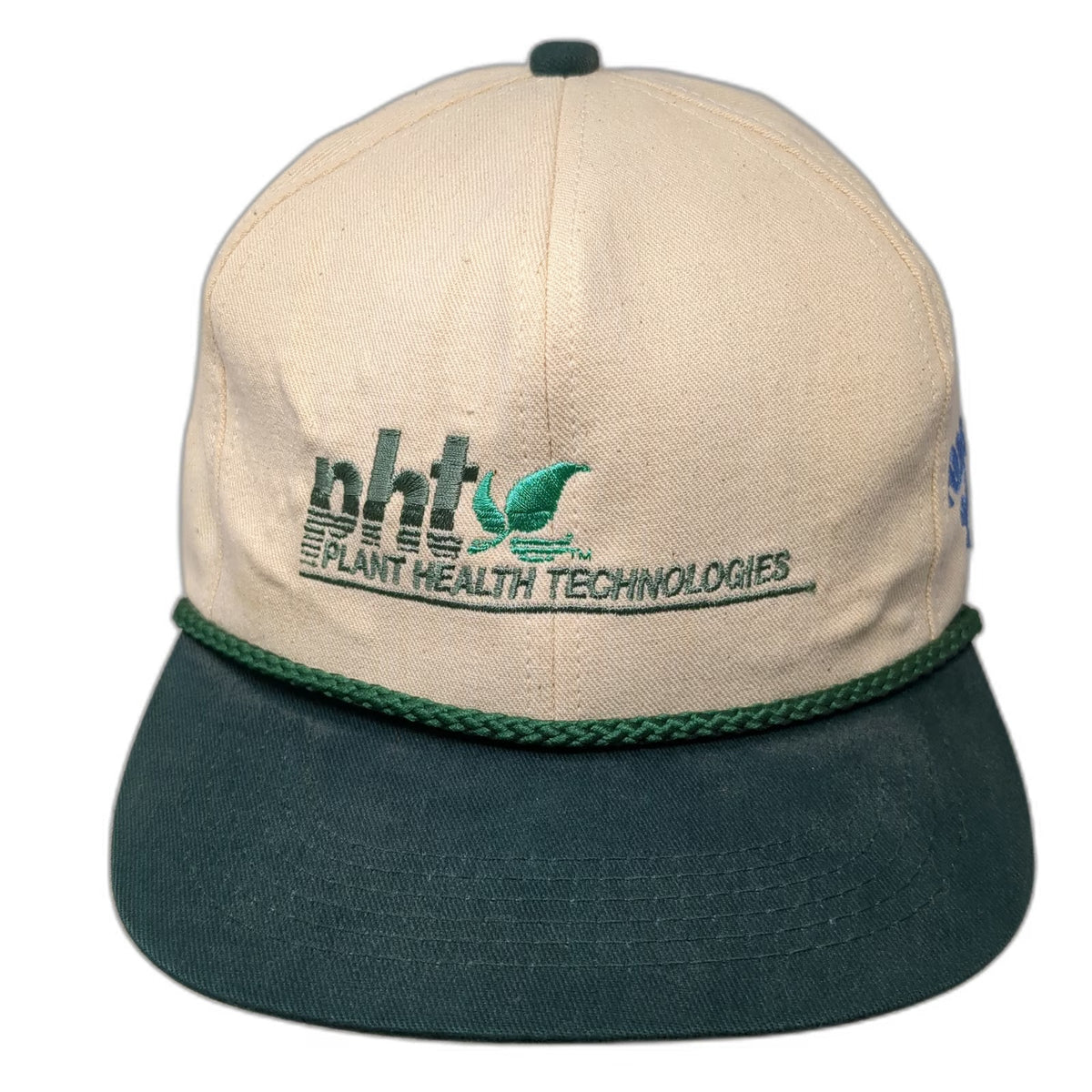 K-Products Baseball Cap Beige Green Plant Health Technologies Rope Hat Vintage