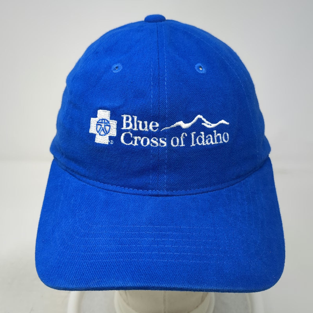 Sportsman Blue Cross of Idaho Mountain Logo Baseball Cap OSFM Hat Slideback Blue