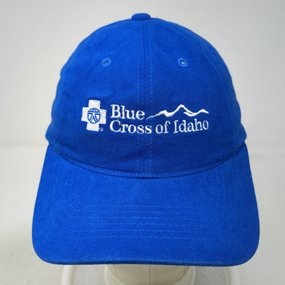 Sportsman Blue Cross of Idaho Mountain Logo Baseball Cap OSFM Hat Slideback Blue