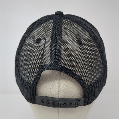 Yardarm Snapback Trucker Hat Black One Size Adjustable Embroidered Mesh Otto