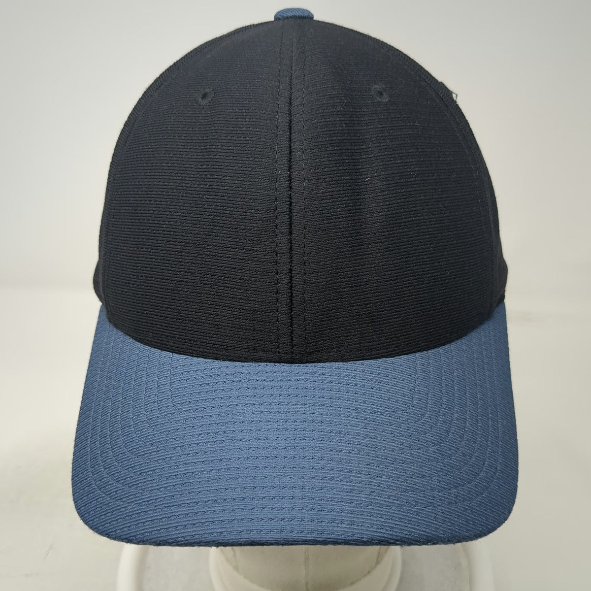 TravisMathew Snapback Hat Black Blue One Size Flexfit 110 Perforated Logo Tech