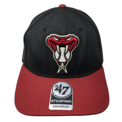 Arizona Diamondbacks MLB '47 Snapback Hat Black Red One Size Flat Brim Captain