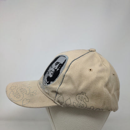 Benjamin Franklin Dollar Bill Fitted Hat Tan 7 1/2 Embroidered Vent Holes