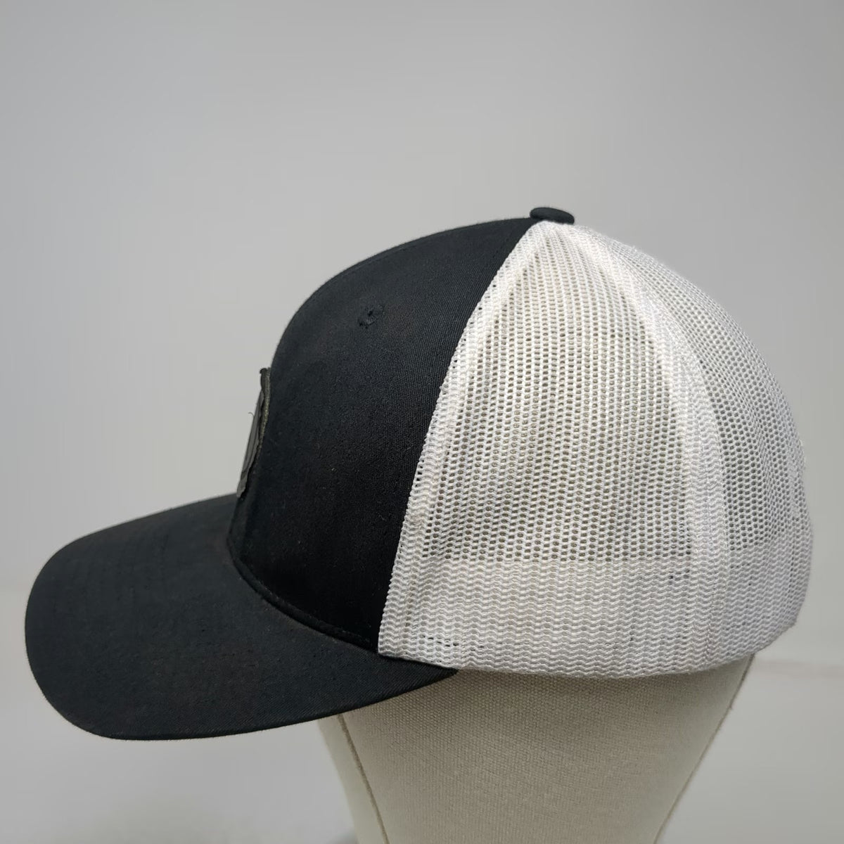 Backcountry Trucker Hat Black White One Size Mesh Back Goat Logo Patch Snapback