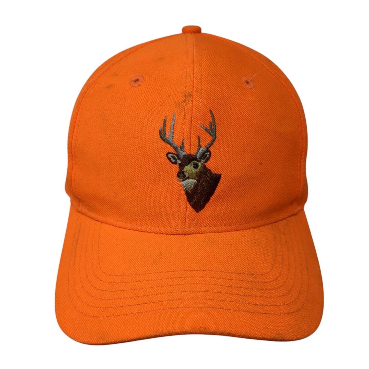 Deer Snapback Hat Orange One Size Solid Adjustable Hunting Outdoor Cap