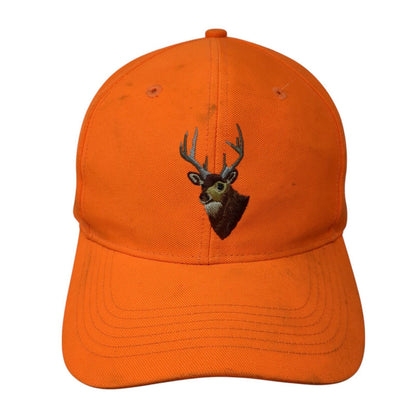 Deer Snapback Hat Orange One Size Solid Adjustable Hunting Outdoor Cap