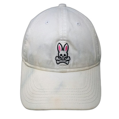 Psycho Bunny Baseball Cap White One Size Embroidered Logo Slideback Cotton Hat