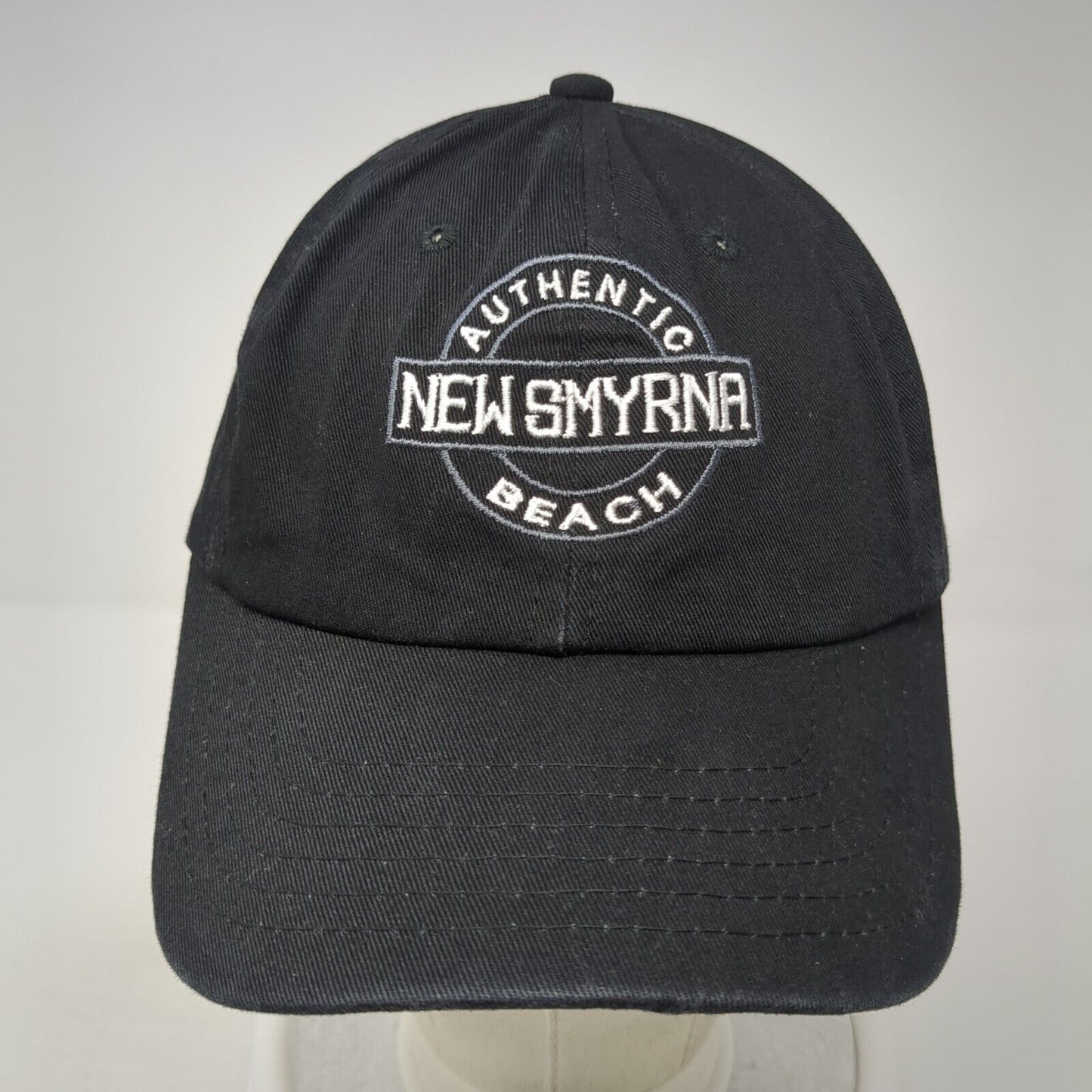 New Smyrna Authentic Beach Slideback Baseball Cap Black OS Adjustable 6 Panel