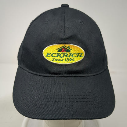 Eckrich Smoked Meats Logo Patch Baseball Cap Black One Size Strapback Hat