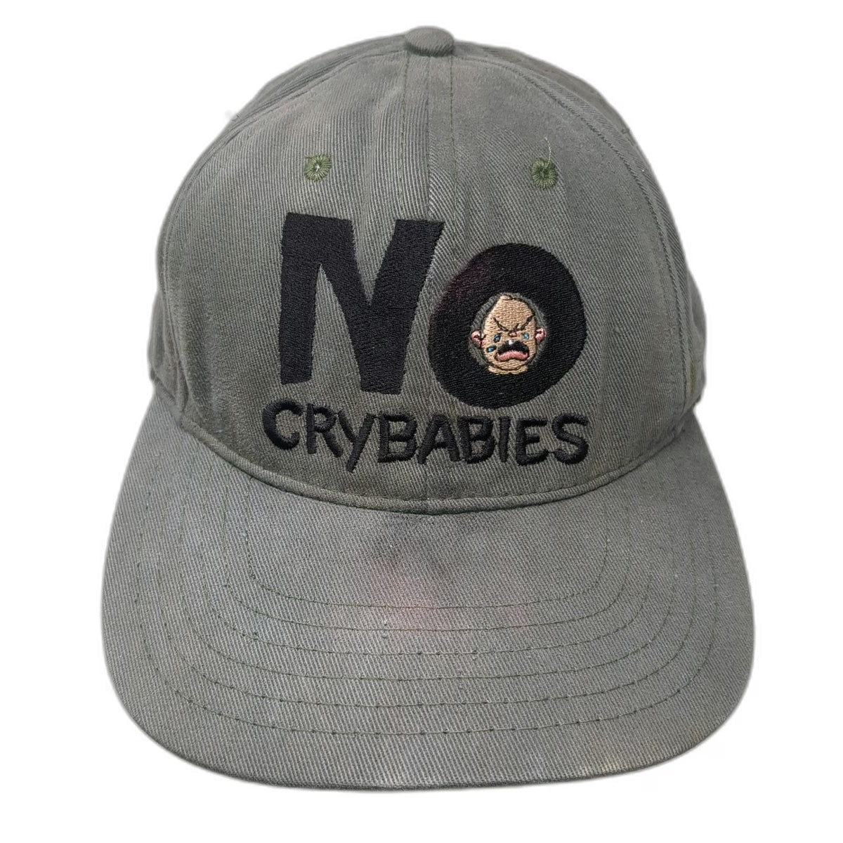 No Fear Snapback Hat Green One Size Made in USA No Crybabies Embroidered 6 Panel