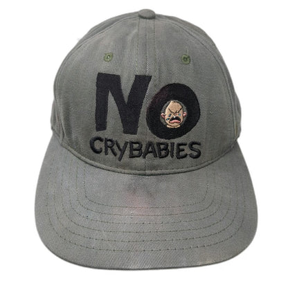 No Fear Snapback Hat Green One Size Made in USA No Crybabies Embroidered 6 Panel