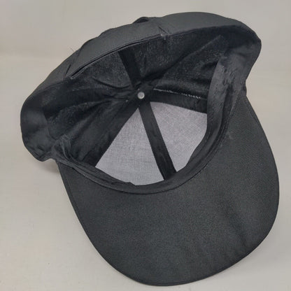 Unbranded Strapback Hat Black One Size Adjustable Blank 6 Panel Solid